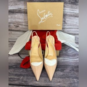 Brand new CHRISTIAN LOUBOUTIN Clare Sling 80 Patent Nude size 37.